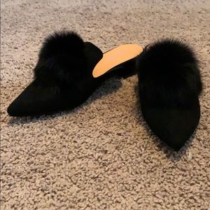 Black slide on dress shoes